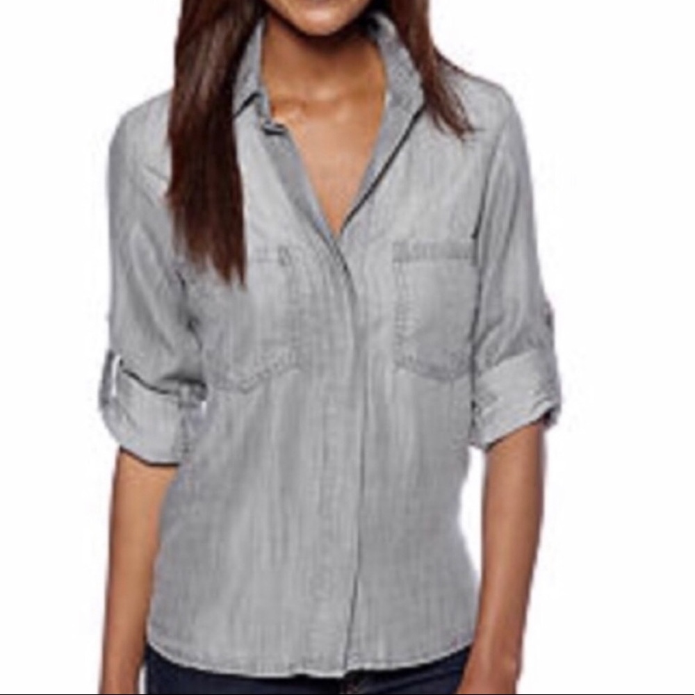 Cloth & Stone Chambray Top ombre